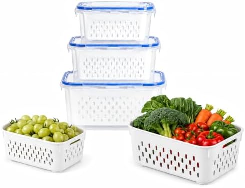 3 Pcs Fruit Storage Containers for Fridge