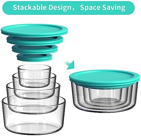 AILTEC 8-Pack Glass Food Containers with Lids