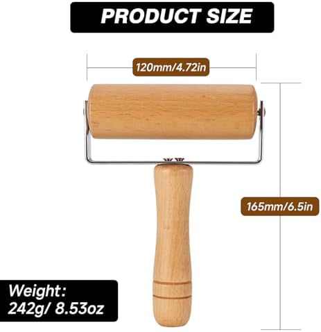 Small Rolling Pin, Wooden Dough Roller, Non-Stick Pizza Roller, T Type
