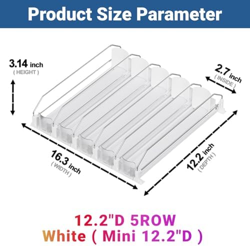 Drink Organizer for Mini Fridge (Fits Depth ≥ 12.2"), 12oz 16oz 20oz