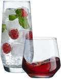 Le'raze Everyday Drinking Glasses Set of 8-4 Tall Highball Glass Cups