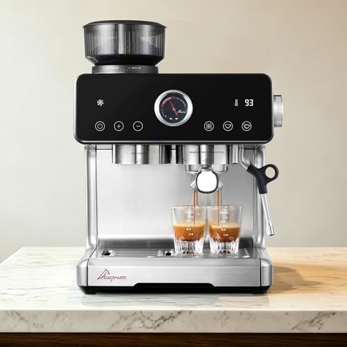 15 Bar Espresso Machine with Grinder, Stainless Steel