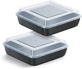 E-far 8x8 Inch Square Baking Pan with Lid Set, Nonstick Square Cake
