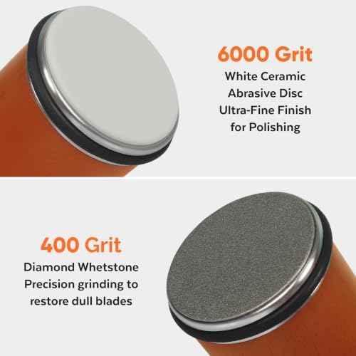 Knife Sharpener – Rolling Knife Sharpener Kit with Diamond Disc &