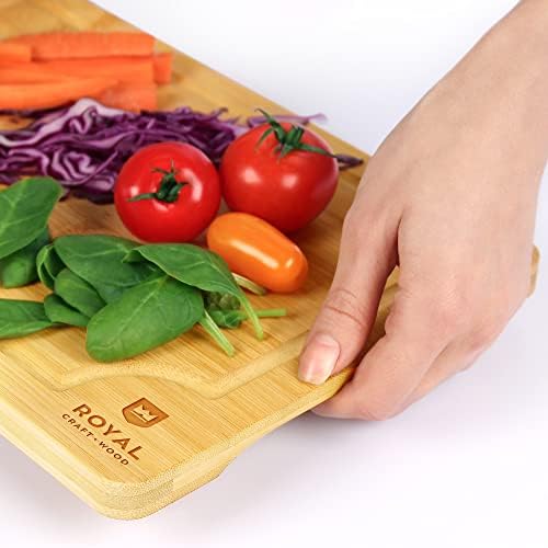ROYAL CRAFT WOOD Bamboo Cutting Board with Juice Groove - Kitchen