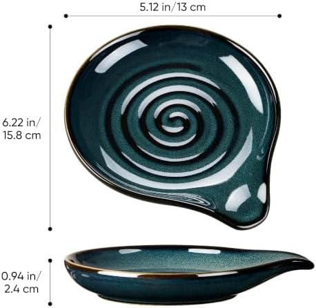 E-far Spoon Rest, Ceramic Spoon Holder for Stove Top, Heat-Resistant