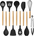 HaWare Silicone Cooking Utensils Set, 10-Piece, Black