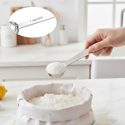 6PCS Teaspoon Measuring Spoons Set(1 Tsp, 5ml), Tablespoon Measuring