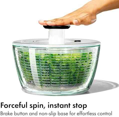 OXO Good Grips Glass Salad Spinner, Large 6.22-Qt, Lettuce & Fruit