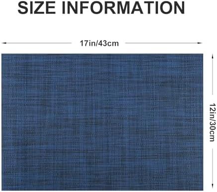 Vinyl Placemats Set of 4, PVC Woven Washable Non-Slip Table Mats, Heat