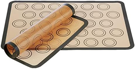2 Pack Silicone Macaron Baking Mat, Non Stick Heat Pastry Sheet, Round