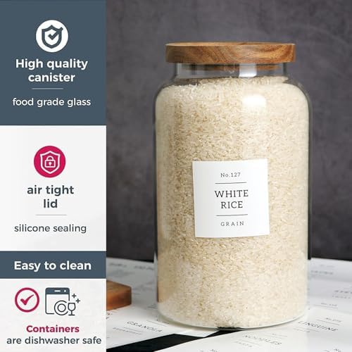 CZHQSMZ Set of 2 98 Fl Oz Glass Food Storage Jars