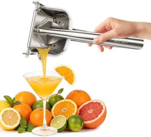 304 Stainless Steel Lemon Squeezer, Manual Citrus Juicer Hand Press