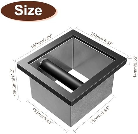Bottomless Knock Box Espresso, Embedded Coffee Knock Box, Stainless