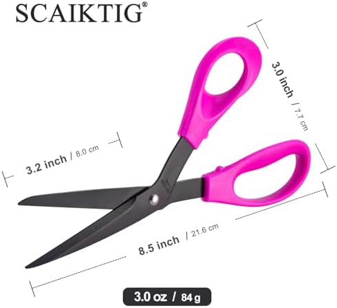 SCAIKTIG 8.5“ Bent Fabric Scissors All Purpose Sharp Heavy Duty, Bent