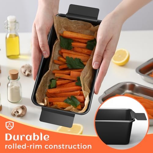 TLAZZ 2 Pack Meatloaf Pan with Drain Tray for Pound Cake Bacon