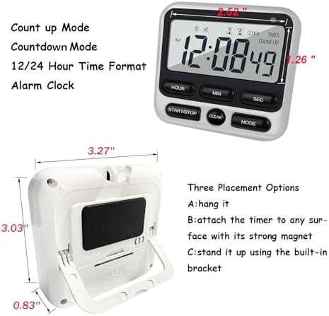 2-Pack Digital Dual Kitchen Timers with Magnet