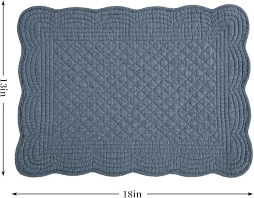 HOMBYS Quilted Placemats Set of 8 Washable-Rectangular Placemats for
