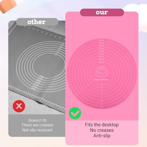 2 PCS 12-Inch Round Silicone Cake Mats
