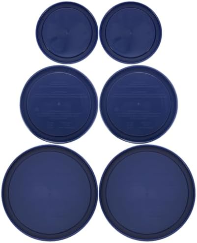 Pyrex (2) 7402-PC, (2) 7201-PC, & (2) 7200-PC Blue Lids - Made in USA