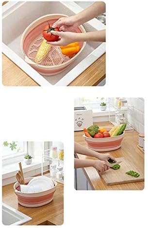 2-in-1 Creative Collapsible Silicone Large Colander Bowl Washing