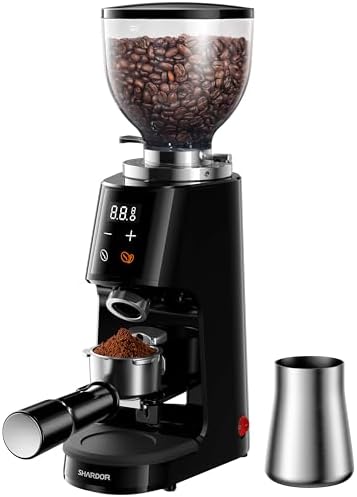 SHARDOR 64mm Flat Burr Coffee Grinder, 100 Settings