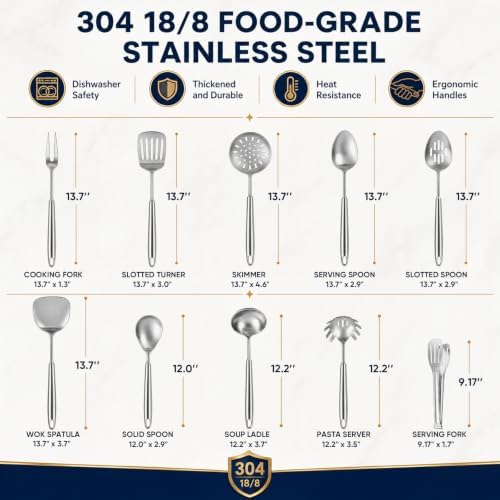 Newness 10-Piece 18/8 Stainless Steel Utensil Set