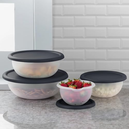 8-Piece Covered Bowl Set (4 Bowls + 4 Airtight Lids) - BPA-Free