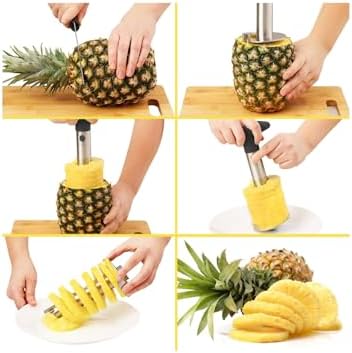 EDJAY 4-in-1 Fruit Cutter Set – Apple Slicer, Pineapple Corer
