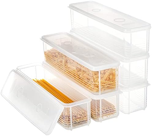 ZENFUN Set of 6 Pasta Storage Containers with Lid, Airtight Spaghetti