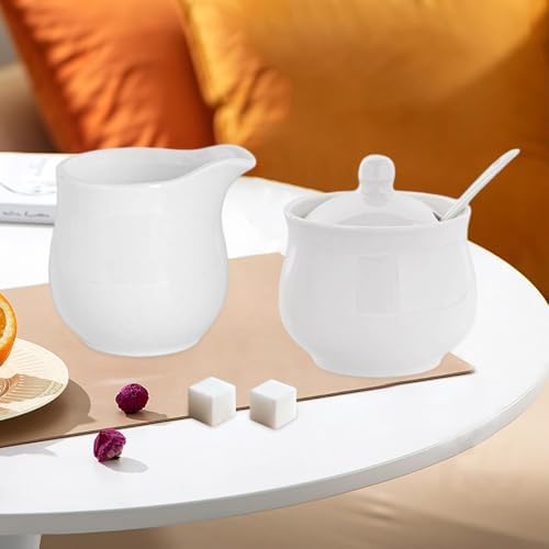 Fenteer Ceramic Sugar and Creamer Set Set Gift Elegant Practical Home