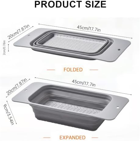 2Pack Collapsible Colander Strainer - Silicone Over the Sink Colander