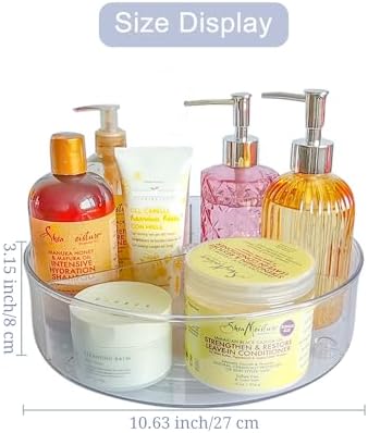 11" Lazy Susan Organizer with 3 Dividers for Cabinet Pantry