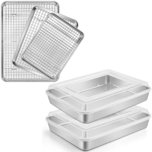 Leonyo Baking Pan with Lid Set of 5, 121⁄3 x 93⁄4 x 2 Inch Rectangular