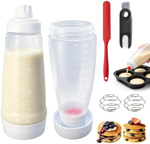 Pancake Batter Dispenser Bottle,34oz,BPA-Free Dishwasher-Safe