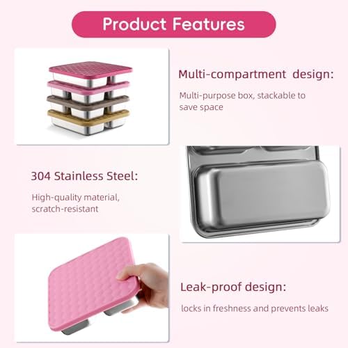 Tanjiae Stainless Steel Snack Box for Kids & Toddlers, 20oz