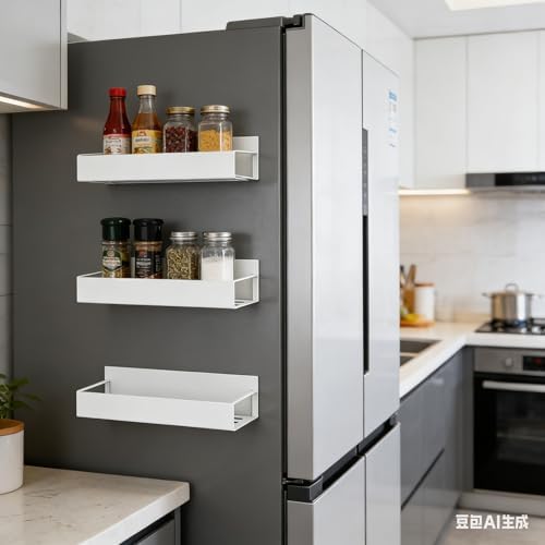 AALFA Magnetic Spice Rack for Refrigerator, 2-Pack