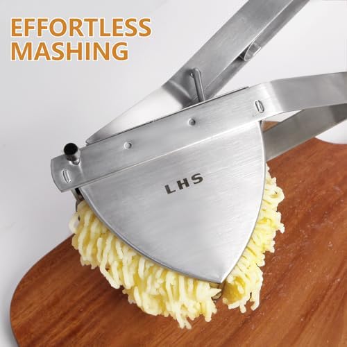 LHS Stainless Steel Potato Ricer and Masher, Heavy Duty Commercial