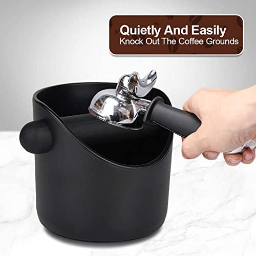 Coffee Knock Box, Oblique Black Coffee Grounds Box Knock Bin with