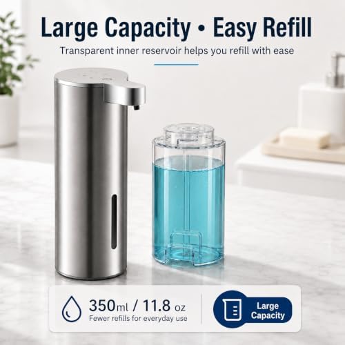 Automatic Foaming Hand Soap Dispenser, Rechargeable Stainless Steel