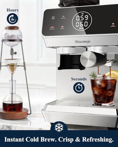 Espresso Machine with Built-in Burr Grinder, 44 Grind Settings