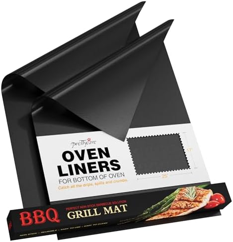 PrettyCare Oven Liners for Bottom of Oven - 2 Pack Large Heavy Duty