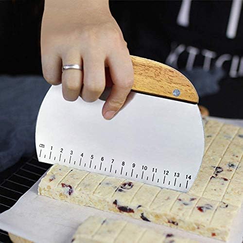 Dough Scraper, Stainless Steel Dough Pastry Scraper Cutter Chopper