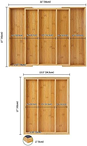 Utoplike In-drawer Knife Block Bamboo Kitchen 16 Knifes Drawer