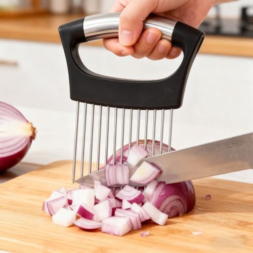 Onion Holder for Slicing, Lemon Slicer Vegetable Cutter, Tomato, Eggs