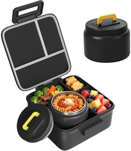Bento Lunch Box for Kids with 8oz Thermo Containers for School,Camping