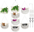 4 Tier Hanging Fruit Baskets for Kitchen,Detachable Cotton Hanging
