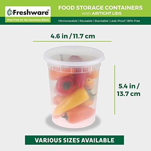Freshware Food Storage Containers [24 Set] 32 oz Plastic Deli