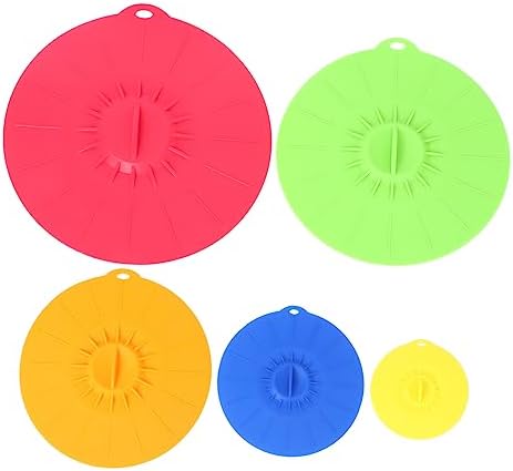 5-Piece Silicone Food Covers, Assorted Colors
