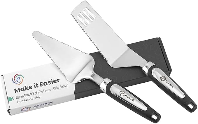 Pie Server Spatula and Cake Cutter Slicer, Stainless Steel Set by Paxnok